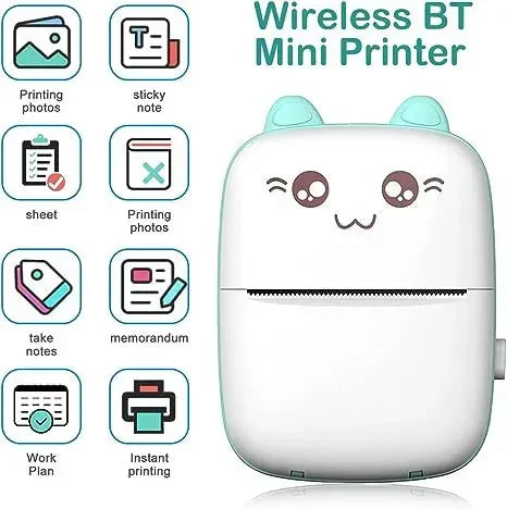 🖨️✨ Cute Mini Inkless Printer – Print Anytime, Anywhere! ✨🖨️