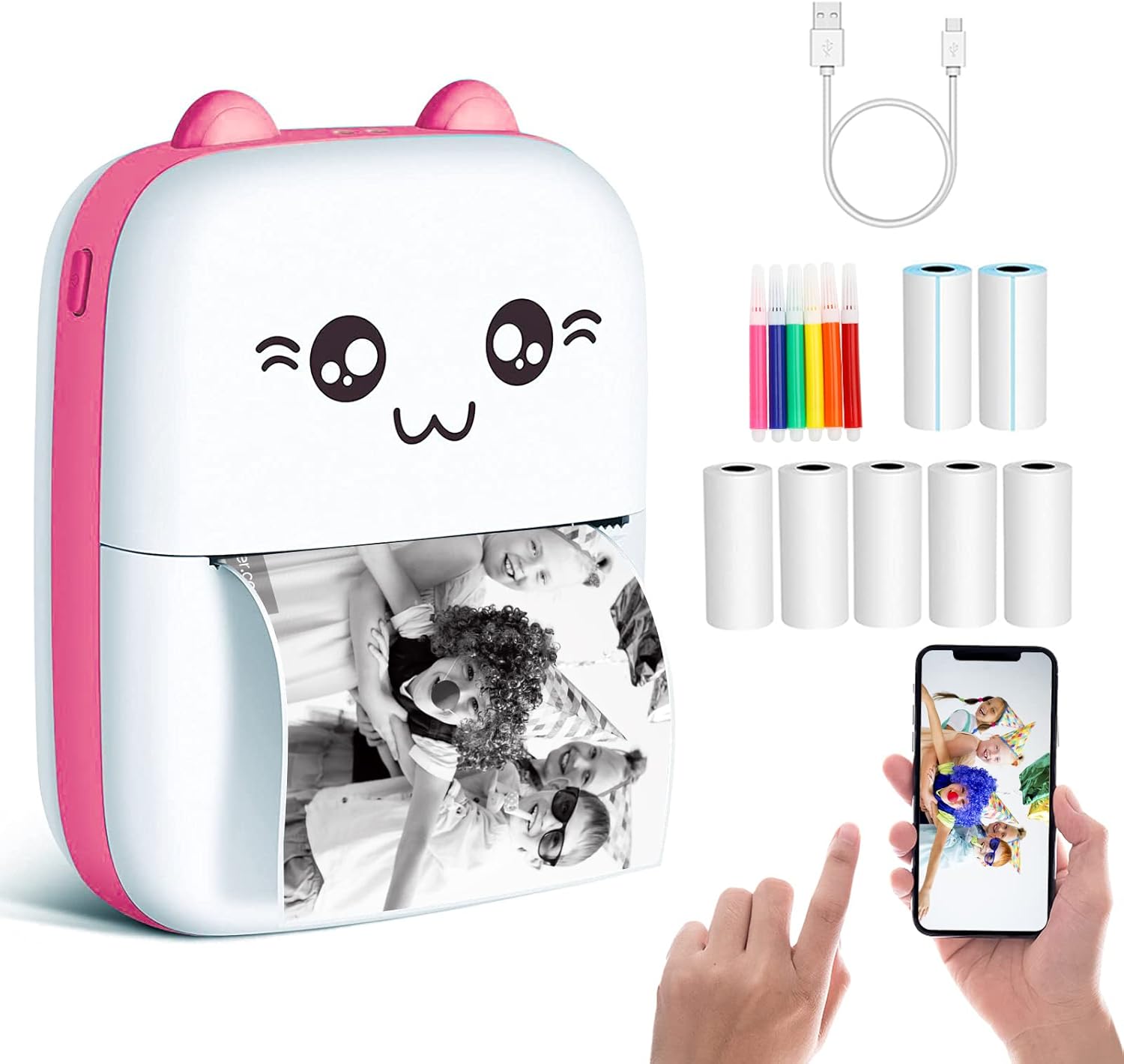 🖨️✨ Cute Mini Inkless Printer – Print Anytime, Anywhere! ✨🖨️