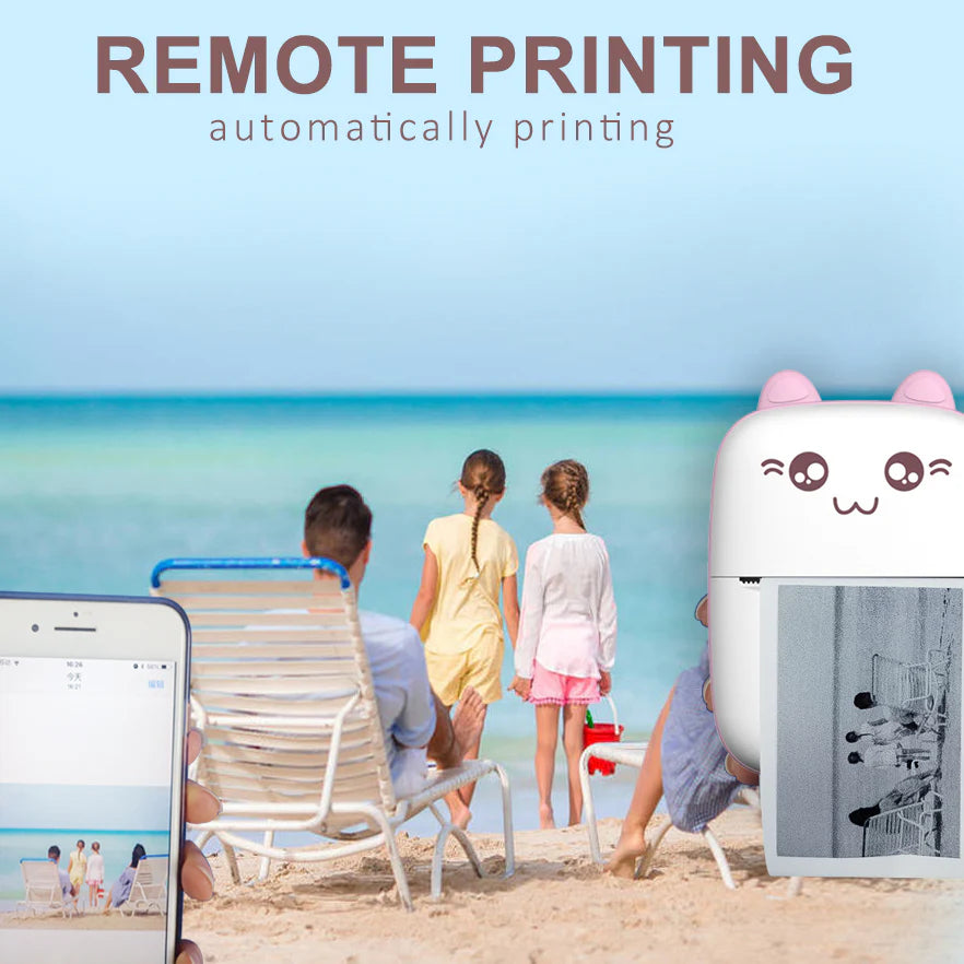 🖨️✨ Cute Mini Inkless Printer – Print Anytime, Anywhere! ✨🖨️